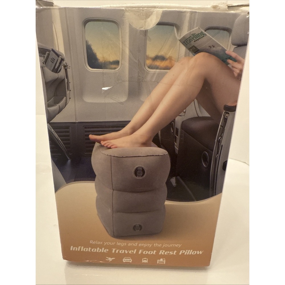 Sunany Inflatable Airplane Foot Rest Travel Pillow